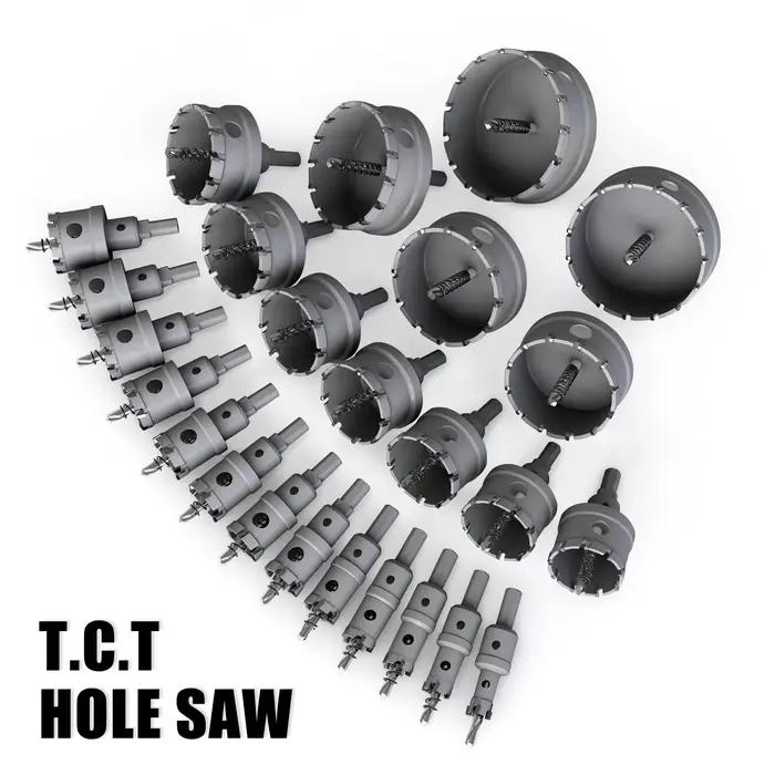 Couronne de perçage TCT 12-100mm pour métal acier inoxydable et alliages avec pointe carbure tungstène