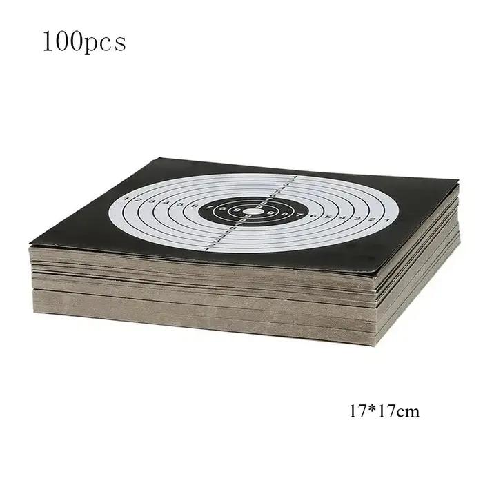 Cible de tir en acier pour entraînement en plein air et intérieur cible de tir robuste pour pistolets à billes airsoft et chasse avec 100 cibles en papier 17cm*17cm