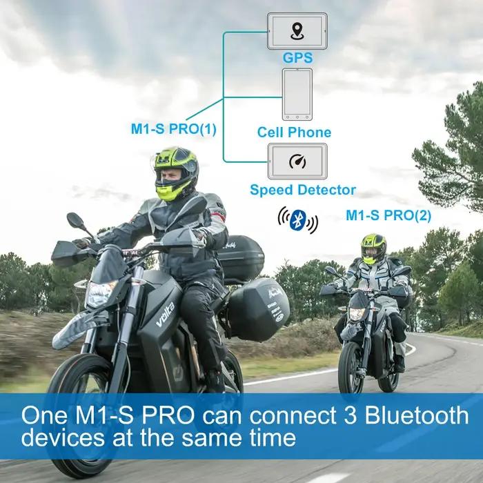 Intercom Bluetooth pour casque de moto Fodsports M1-S Pro, communication de groupe pour 10 motards,