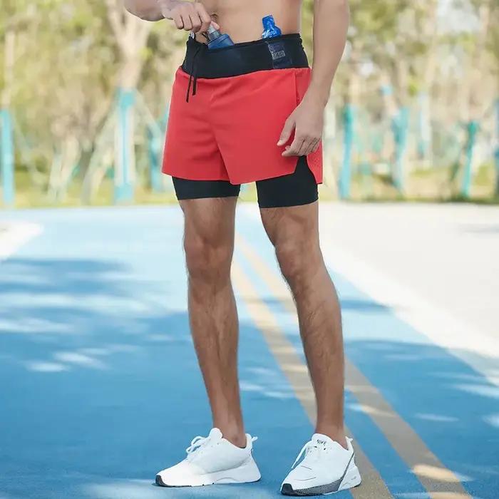 Double pont en plein air Marathon basket-ball course hommes gymnase Fitness course Shorts séchage ra