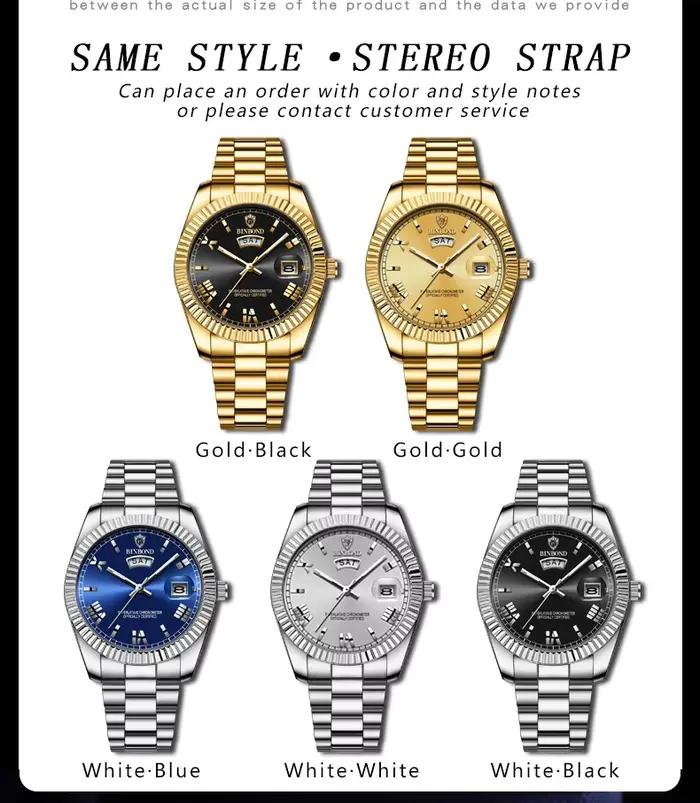 Montre homme BINBOND sport affaires - Montre quartz étanche lumineuse avec calendrier personnalisée
