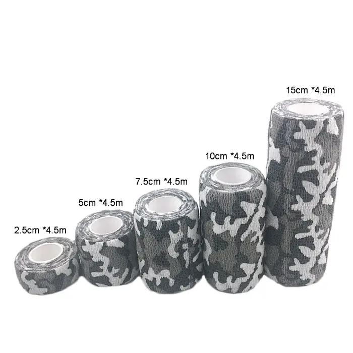Bandage élastique auto-adhésif non tissé, bande de pouce de Sport, enveloppe de Camouflage tactique,