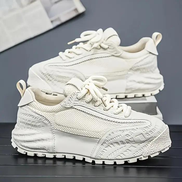 Men's Plus Size Casual Shoes - Breathable, Slip-Resistant, Durable, Lightweight Fashionable Casual Shoes, Lace-Up, PVC Sole with Breathable Fabric, Outdoor Sports Shoes, Sizes 39 to 47