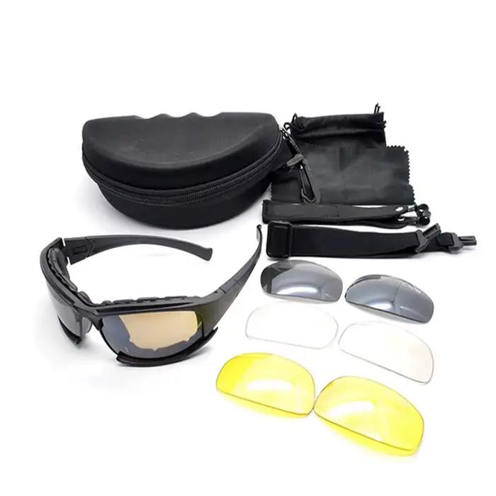 Lunettes tactiques polarisées Daisy X7 C5 pour chasse militaire - 4 verres interchangeables sport armée