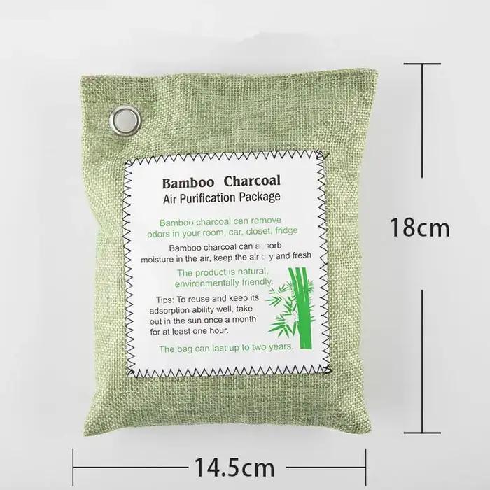 Sacs de charbon actif de bambou 200g pour déshumidification et purification de l'air pour voiture, maison, animaux domestiques, salle de bain, sous-sol et bureau occasions spéciales