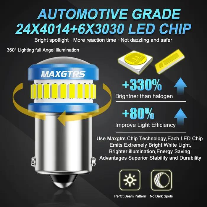 2x1156 BA15S P21W 1157 7440 W21/5W 7443 BAZ15D BA15D P21/5W Bau15s ampoule de voiture LED lampe de f