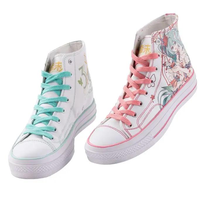 Original Moeyu Hatsune Miku chaussures pour femmes hommes décontracté à lacets toile baskets dame chaussure plate Anime