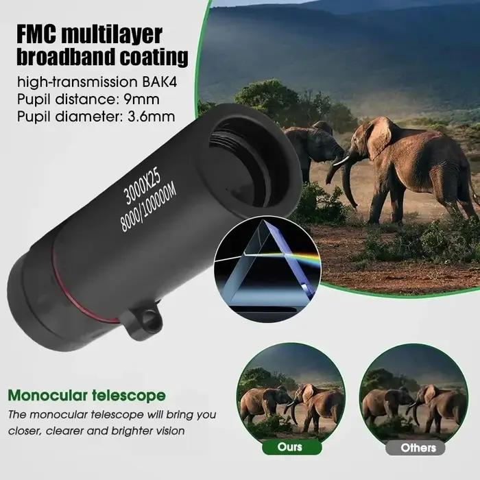 Lunette monoculaire 3000x25 HD mini portable vision nocturne pour chasse observation outdoor