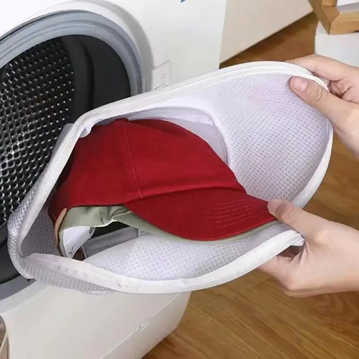 Sac de lavage en maille souple pour casquettes et petits vêtements
