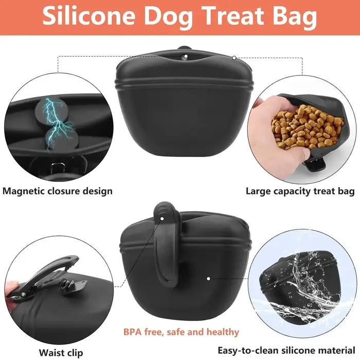 Kit d'entraînement pour chien : Pochette à friandises, Clicker, Sifflet silencieux, Outil 2-en-1, Guide d'entraînement, Sacs à excréments