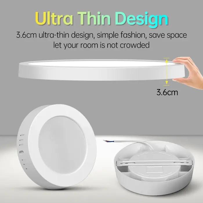 Plafonnier Led 110-265V panneau Ultra mince lumière Led pour salon chambre éclairage intérieur 20W 3