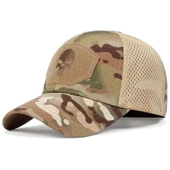 Casquette militaire à carreaux camouflage printemps été - Protection solaire mesh outdoor