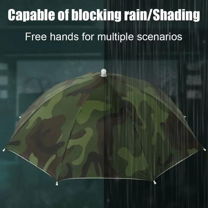 Parapluie coupe-vent pliant portable, chapeau de pêche, pare-soleil, équipement de pluie, extérieur, camping, plage