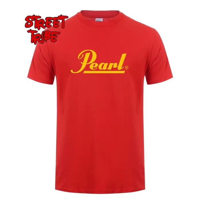 Tambours marque hommes T-shirts été nouvelle perle t-shirt col rond Hip Hop coton musique