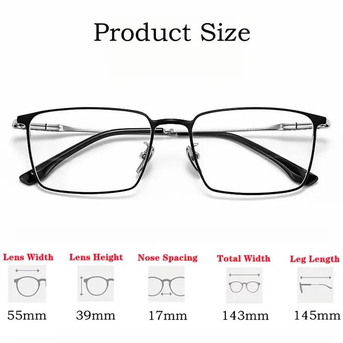 YIMARUILI Ultra-léger affaires Simple luxe lunettes myopes rétro carré pur titane optique lunettes d