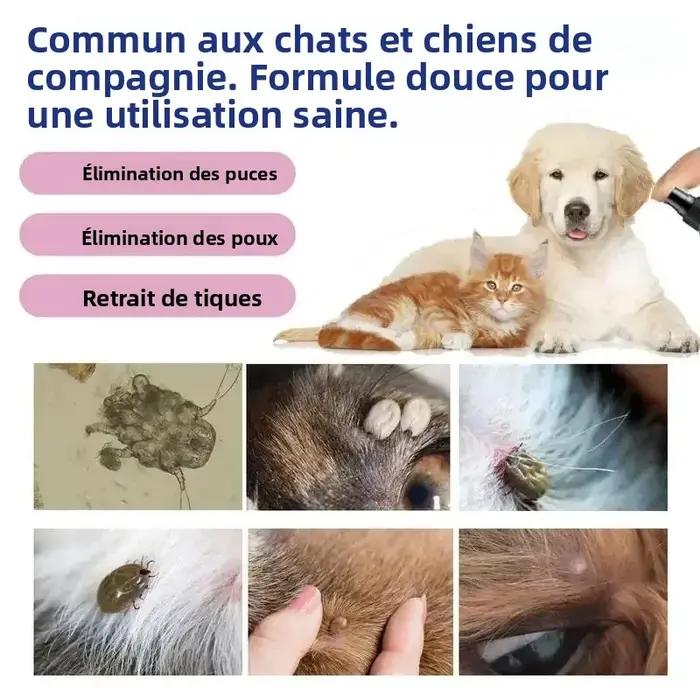 Spray répulsif contre les puces et les tiques pour animaux de compagnie