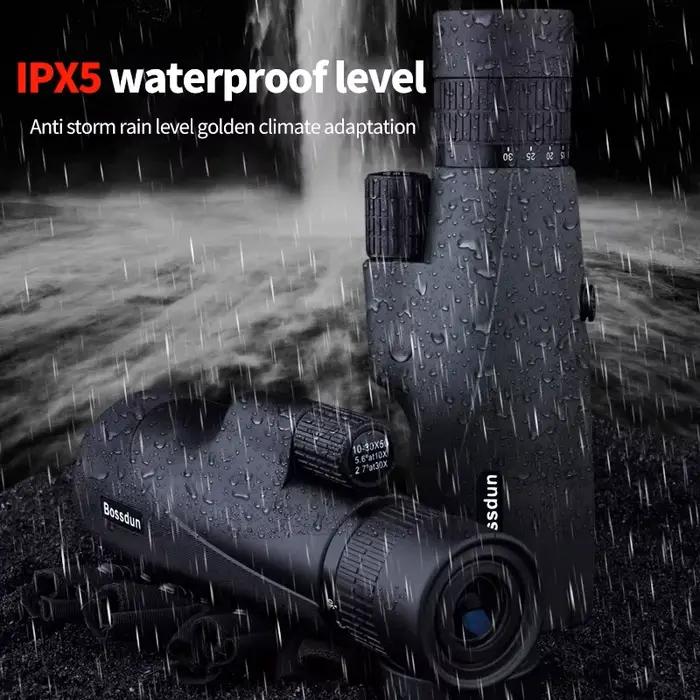 Télescope monocular 10-30x50 HD avec trépied et adaptateur téléphone - longue portée chasse observation