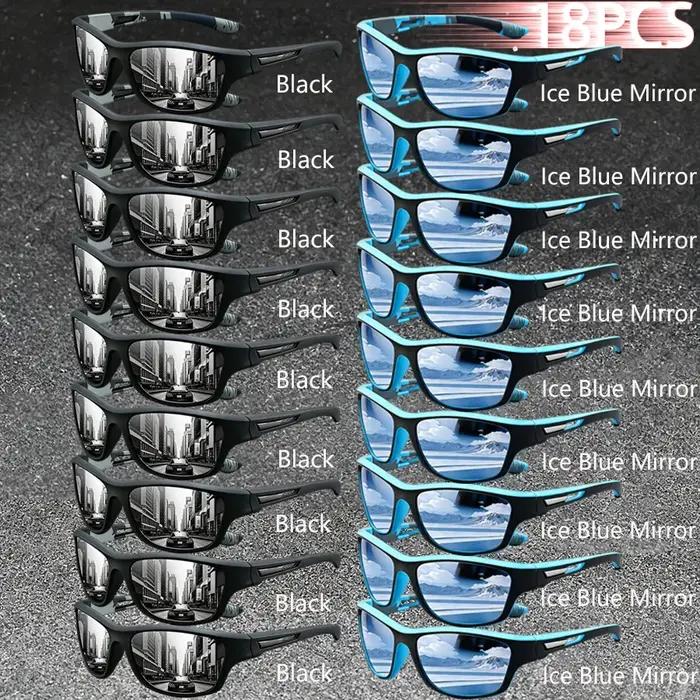 18 Paires de Lunettes de Soleil Sportives Vintage Camouflage pour Hommes et Femmes
