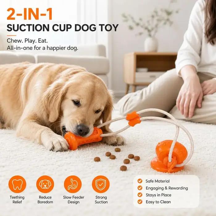Jouet à mâcher pour chien avec ventouse