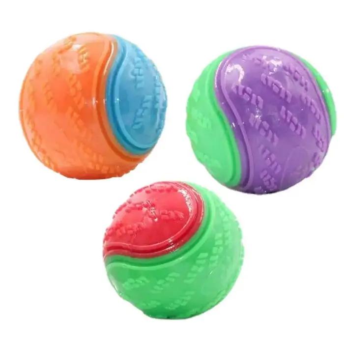 Balle d'entraînement pour chien, 3 pièces, jouets couineurs pour petits chiens, balle pour nettoyer les dents, jouets à mâcher pour chiots, balles d'entraînement en plein air pour animaux de compagnie