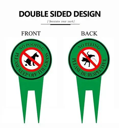 Panneau double face pour empêcher les chiens de faire caca ou de pipi sur votre pelouse
