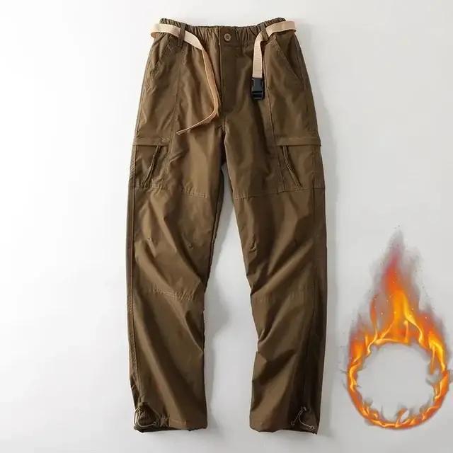 Pantalon cargo épais imperméable hiver chasse outdoor multi-poches loose femmes hommes