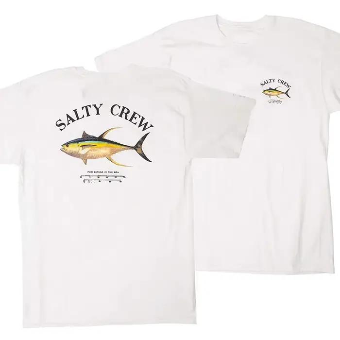 T-shirt cadeau pour pêcheur de thon à ailerons jaunes. T-shirts décontractés à manches courtes 100% coton
