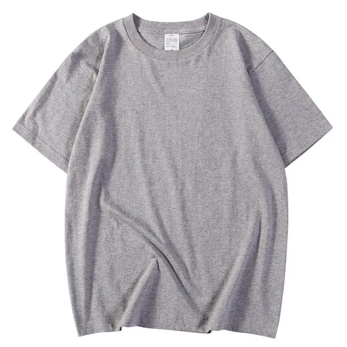 Gris couleur unie vêtements hommes t-shirts de haute qualité nouveau t-shirt été décontracté couvert