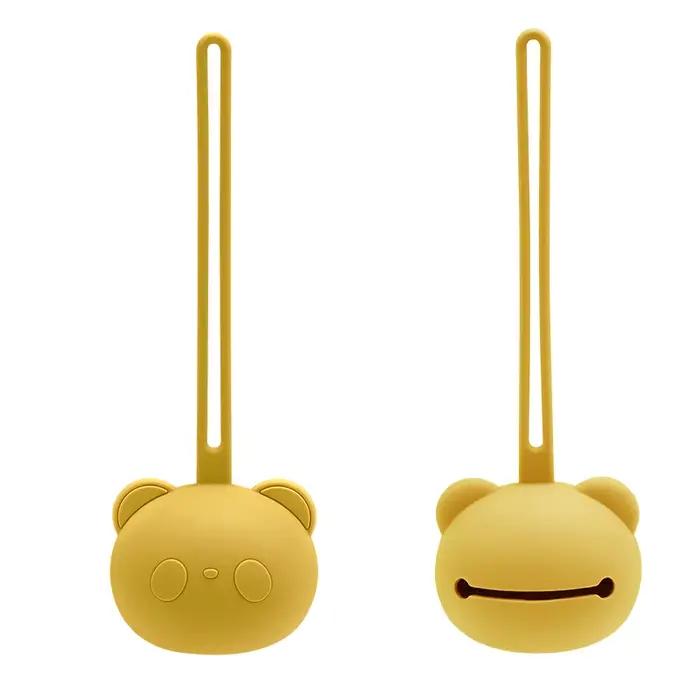 Nouveauté vente chaude épais panda ours forme bébé sucette étui support Silicone mamelon couverture pour infantile