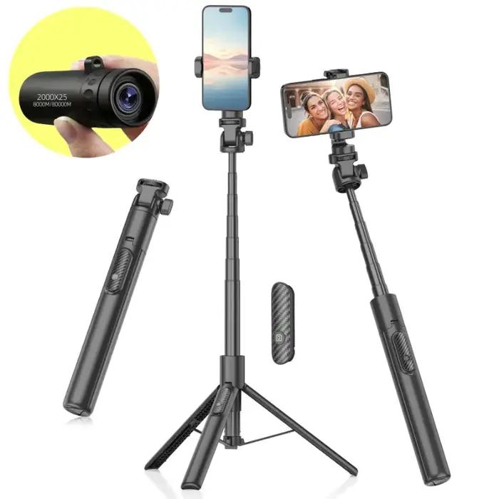 Monoculaire portable 2000x25 HD avec support téléphone - Mini télescope chasse observation