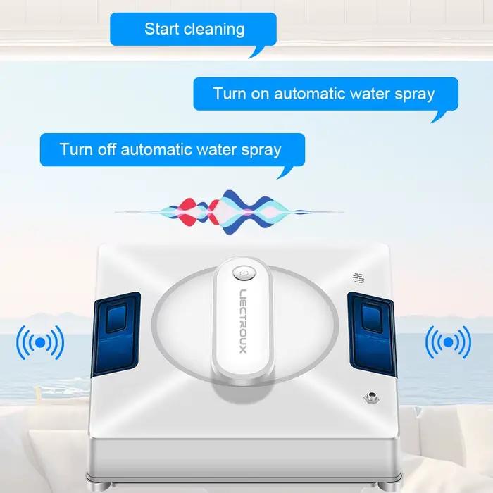 (code promo:AEWD55) Robot nettoyeur de vitres Liectroux YW509, pulvérisation 4 directions, robot de