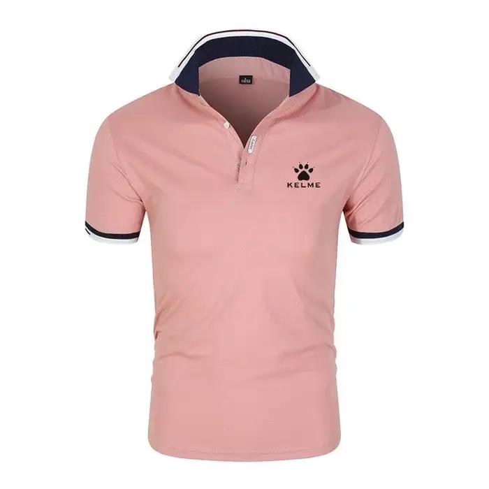 Marque KELME qualité 100% coton hommes T-shirt solide corps POLO Design de mode col en v décontracté à manches courtes