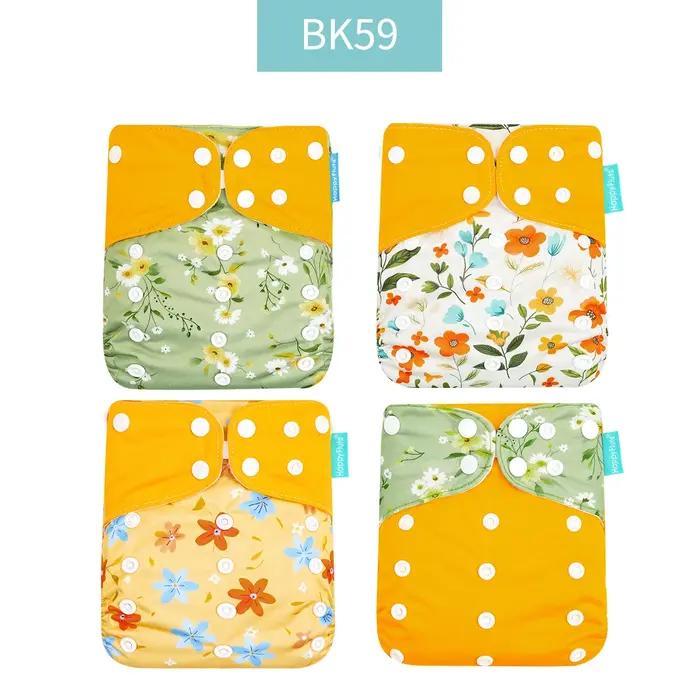 Happyflute nouveau design offre spéciale 4 pièces OS poche couche lavable et réutilisable absorbant écologique couche-cu