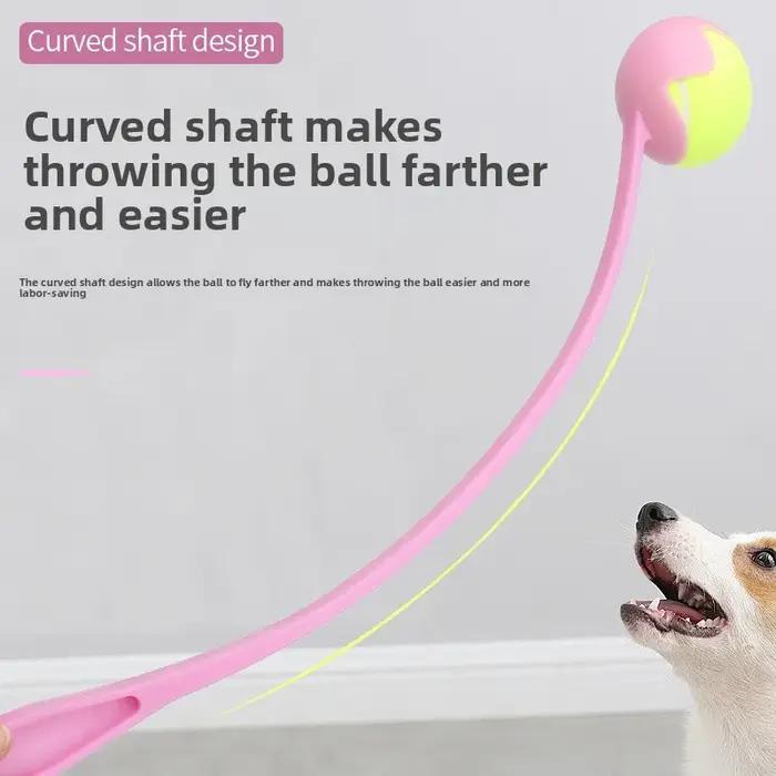 Lanceur de balles interactif pour chien d'extérieur - Jouet amusant pour le jeu de rapport, conception hygiénique anti-bave, prise en main confortable et antidérapante, compatible avec les balles de tennis standard, pour chiens de toutes tailles et races, idéal pour parcs, plages et jardins