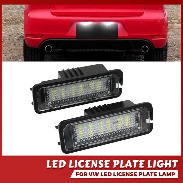 Pour VW Golf 4 5 6 7 MK4 MK7 Passat CC Polo Scirocco Leon Ibiza 2 pièces LED numéro plaque d'immatriculation lumières lampe