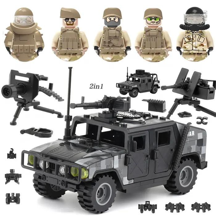 Armes de soldat des forces spéciales militaires SWAT, véhicule blindé, figurine d'action, modèle de véhicule, bloc de construction, jouet pour enfants