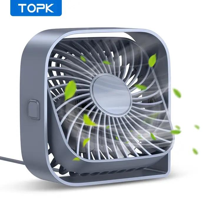 TOPK Ventilateur de bureau USB, mini ventilateur portable, ventilateur de refroidissement de table d