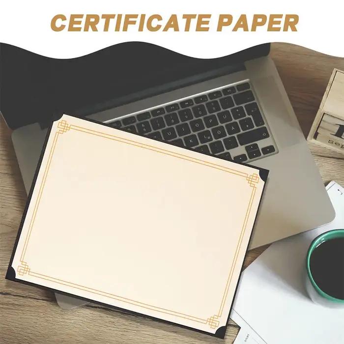 15 Feuilles de Papier Certificat A4 Vierge, Imprimable et Inscriptible, pour Diplômes, Récompenses Scolaires et Reconnaissance de Diplôme