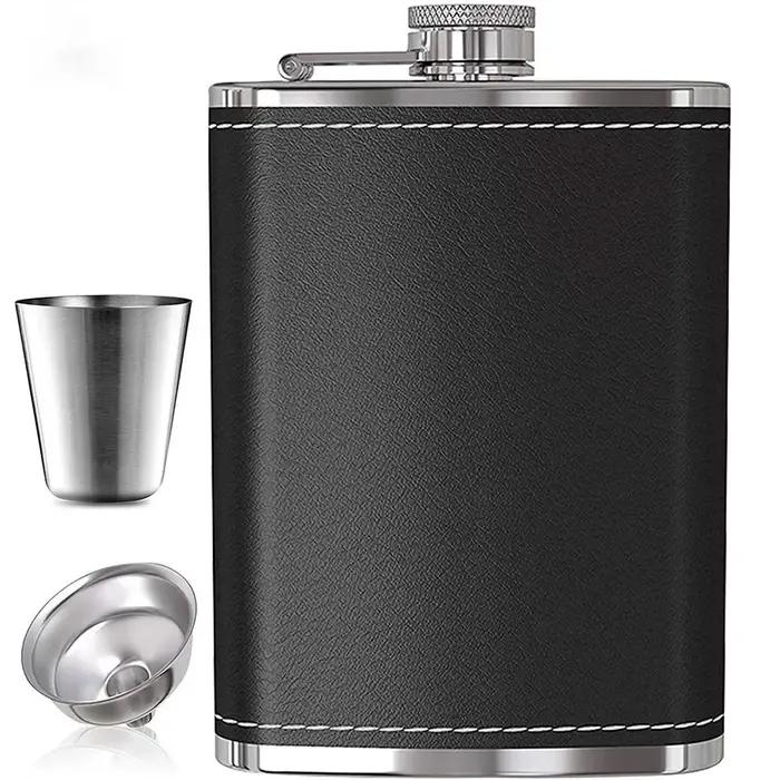 Flacon de hanche Portable en acier inoxydable de 8oz, 1 pièce, Flagon, Pot à whisky, vin, couvercle