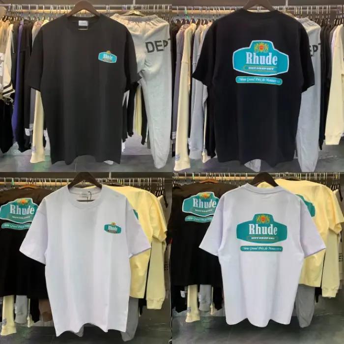 Nouveau T-shirt RHUDE 2026 – Coupe ample décontractée avec lettres imprimées