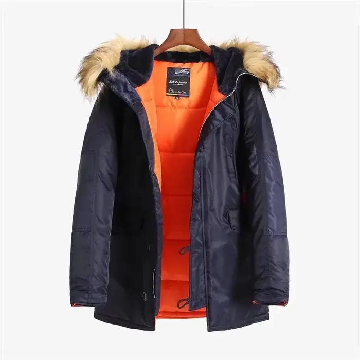 Veste de survêtement Parka pour homme, veste d'hiver décontractée, manteau imperméable, fourrure capuchon, veste hivernale pour hommes, veste d'hiver pour homme, veste d'hiver avec fourrure, veste d'hiver pour homme occasions spéciales