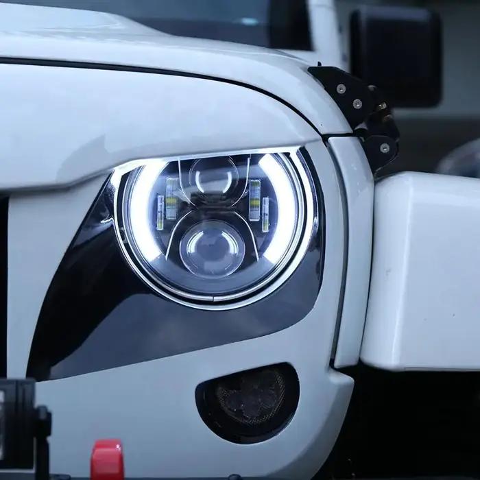 Pour Suzuki Samurai SJ410 7 pouces LED phares ronds DRL Hi Lo faisceau phare adapté Lada Niva 4X4 ac