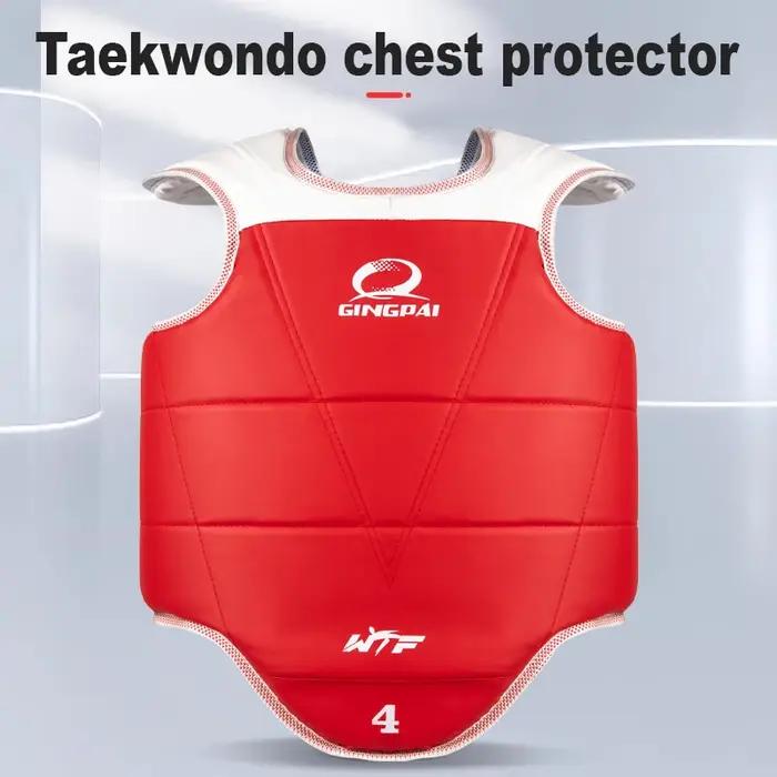 Protège-poitrine traditionnel pour Taekwondo, pour enfants, hommes, femmes, étudiants, rouge, bleu,