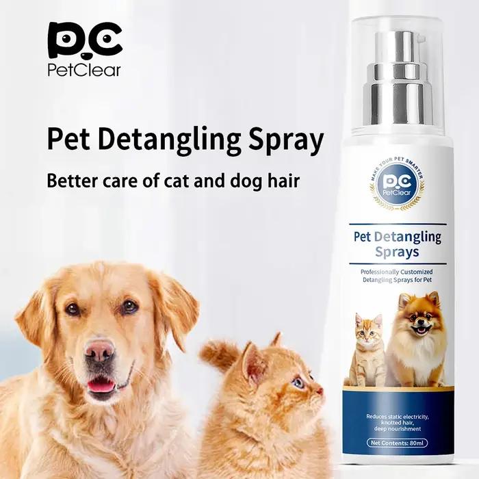 Spray démêlant pour poils d'animaux PetClear 80 ml – Anti-emmêlement, antistatique, doux, hypoallerg