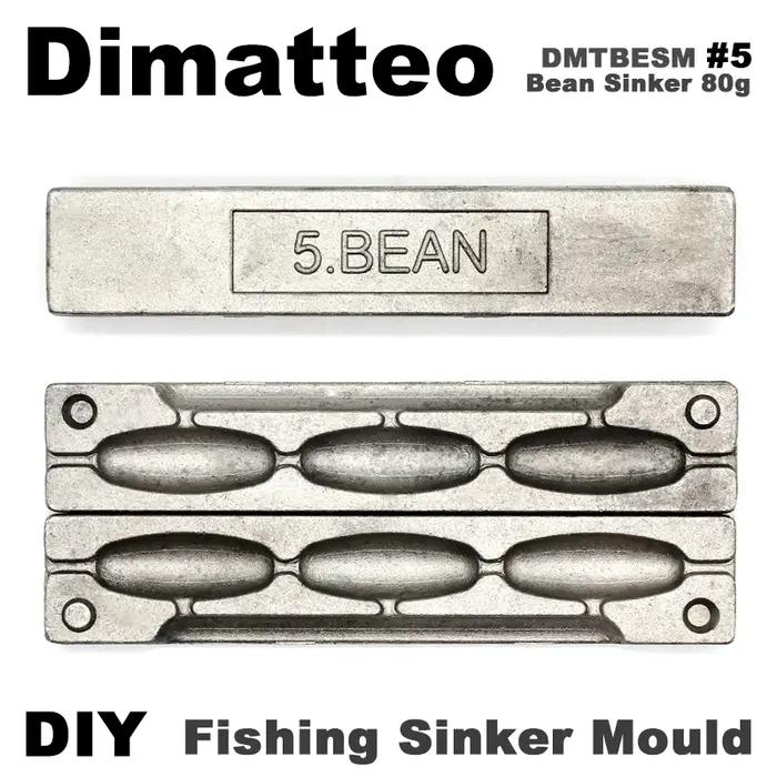 Dimatteo bricolage moule de plomb de haricot de pêche DMTBESM/ # 5 Plombs de Haricots 80g 3 Cavités