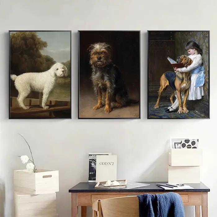 Affiche vintage avec portrait de chien