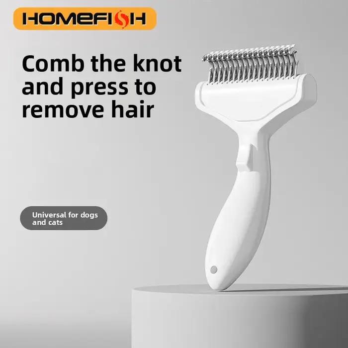 Brosse d'épilation flottante en acier inoxydable pour chiens, pour races de cheveux longs, peigne po