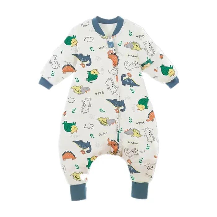 Gigoteuse à jambes fendues de dessin animé pour bébé, sac de couchage pour enfants, poignées, manche