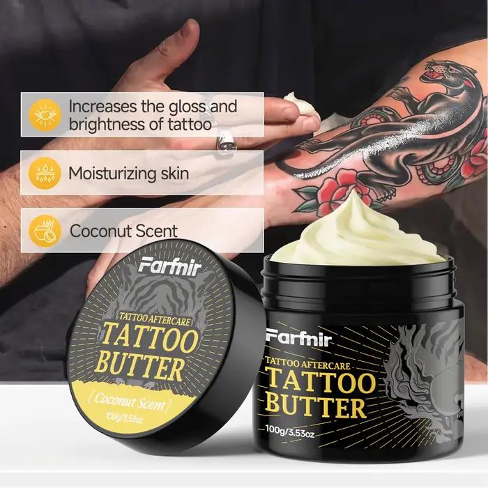 Beurre pour tatouage 100g, extrait naturellement, illumine les tatouages et hydrate la peau.