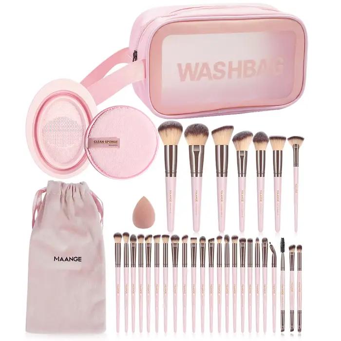 MAANGE-Ensemble d'éponges bouffantes avec sac, kit d'outils de maquillage, fond de teint, fard à bar